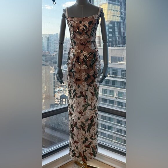 🆕 BRONX & BANCO 🧿 NWOT Dahlia Floral Embroidered Gown - Sz XS / US 2 - Picture 3 of 16